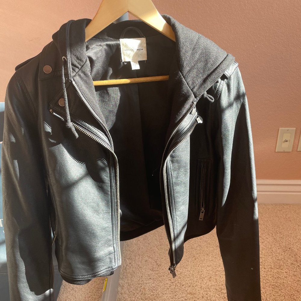 Silent + Noise Faux Leather Bomber Jacket